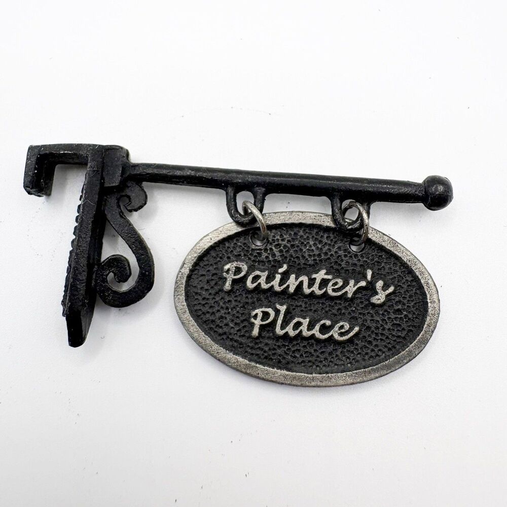 Forma Vitrum Painters Place Sign Pewter Miniature Vitreville Collection Bill Job
